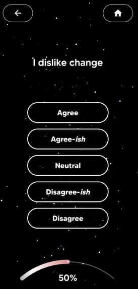 Personality quiz question